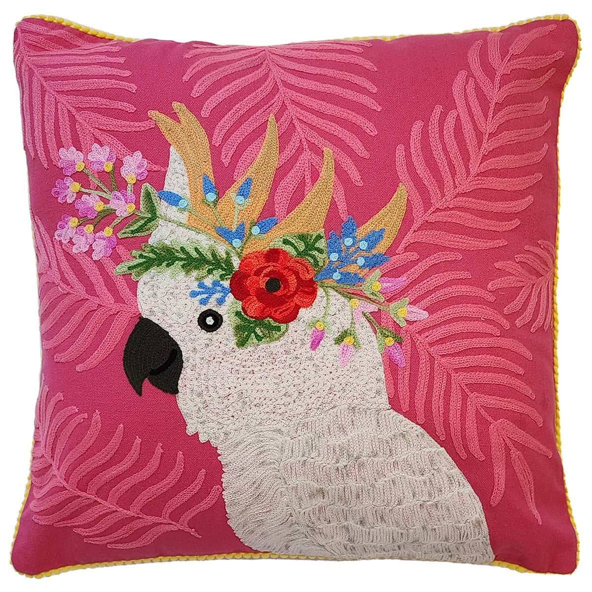 Cockatoo Cushion - Pink Multi