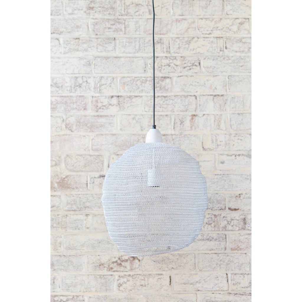 Crochet Lamp - Ball - White