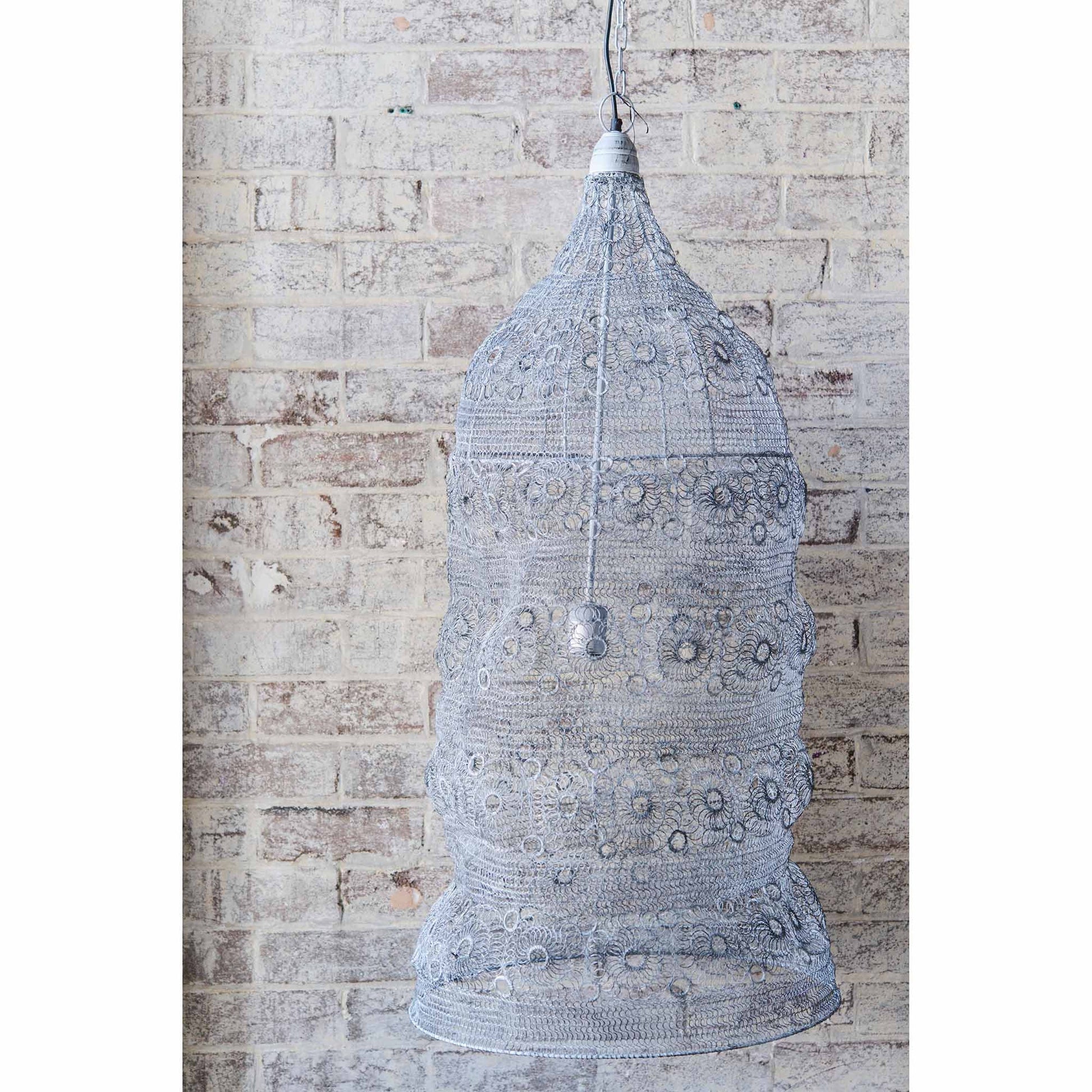 Crochet Lamp - Dome - Grey
