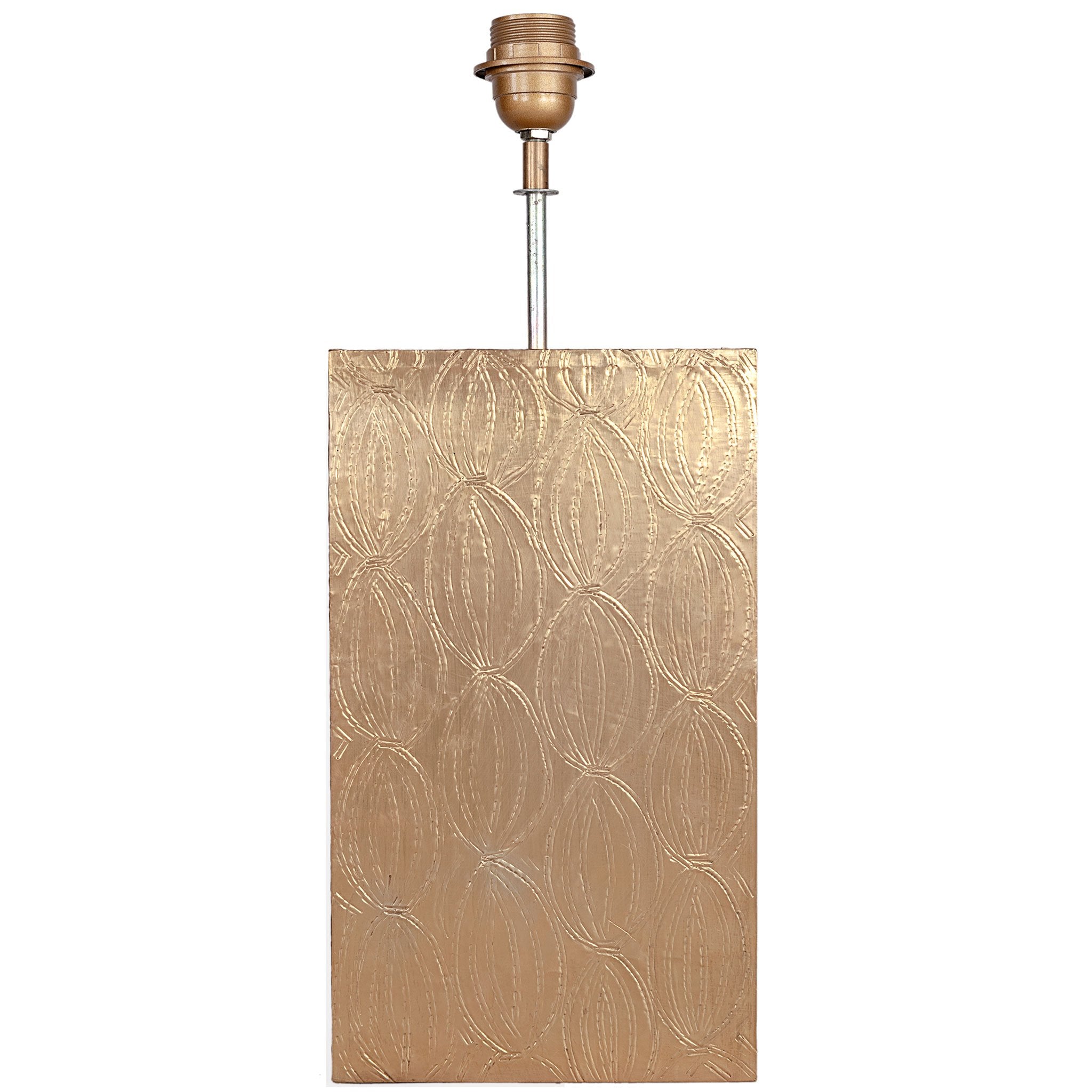 Brass Metal Rectangular Lamp Base - Brass