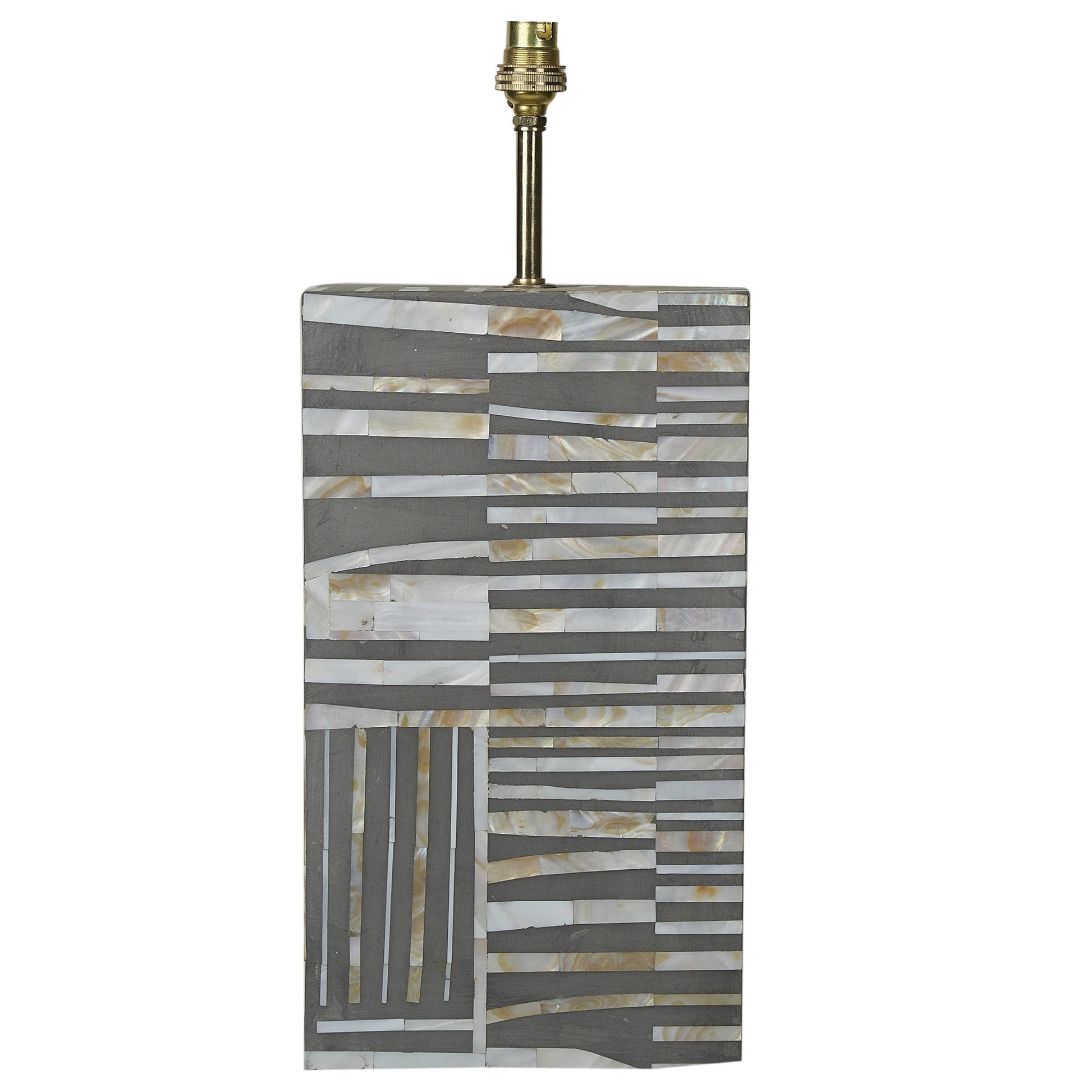 MOP Inlay Lamp Base - Scribble - Taupe - Grey
