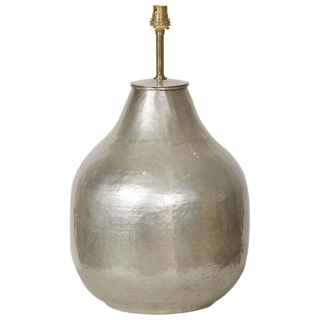 Silver Plated Brass Lamp Base - Dr Bellows - Silver