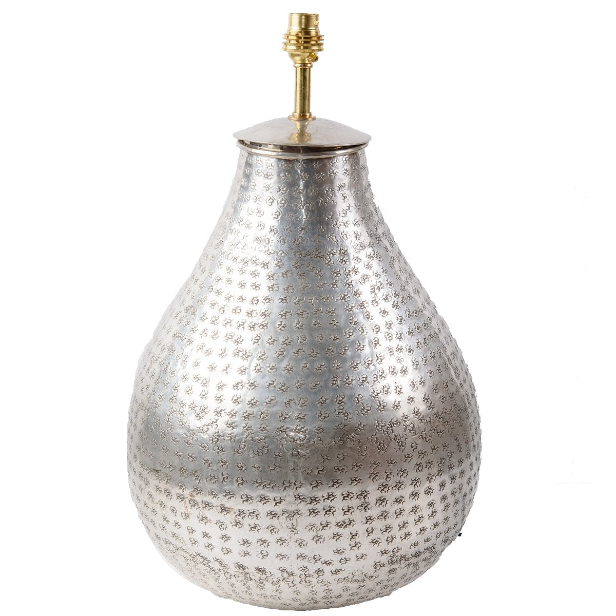 Silver Plated Brass Lamp Base - Teardrop - Silver