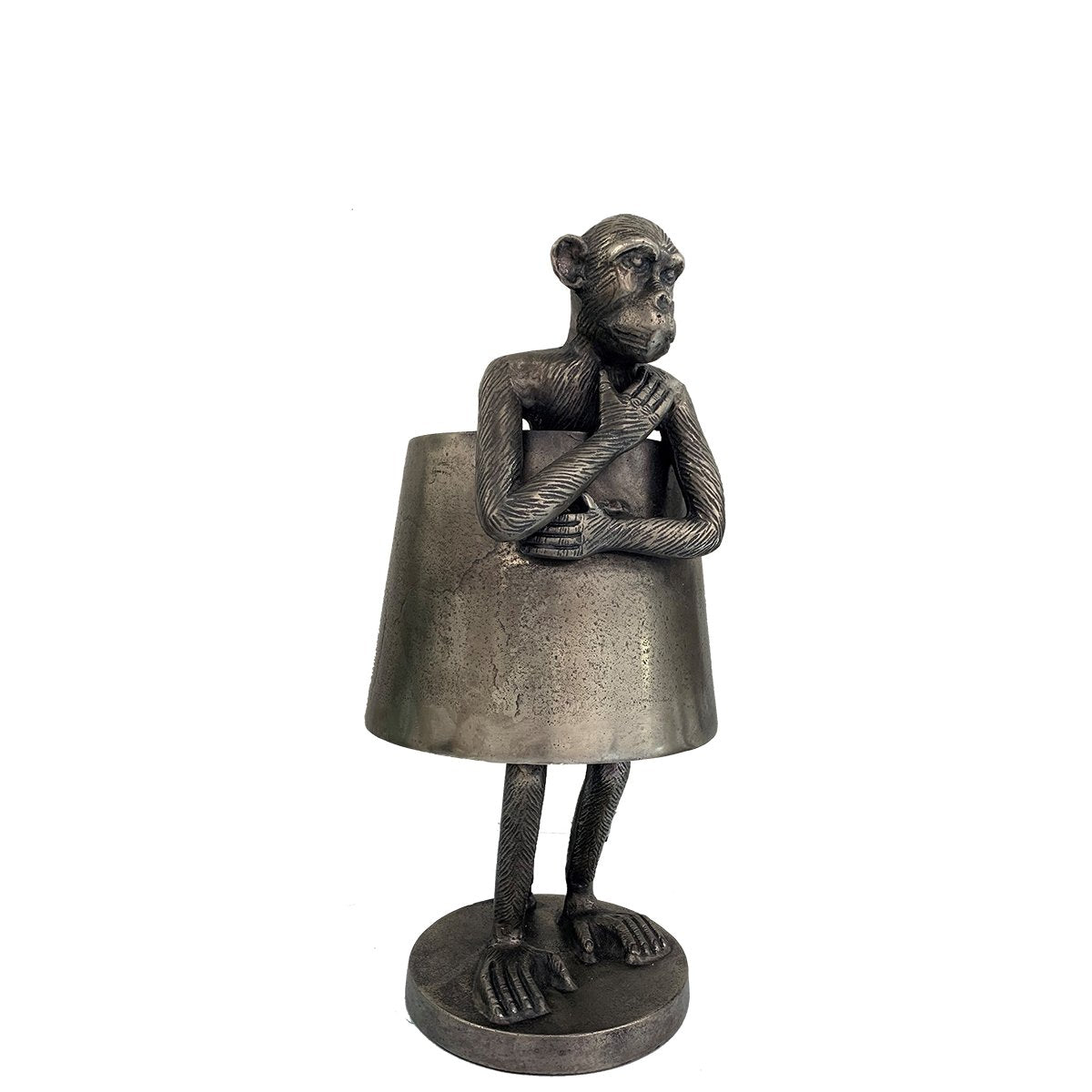 Monkey Lamp - Raw New Pewter