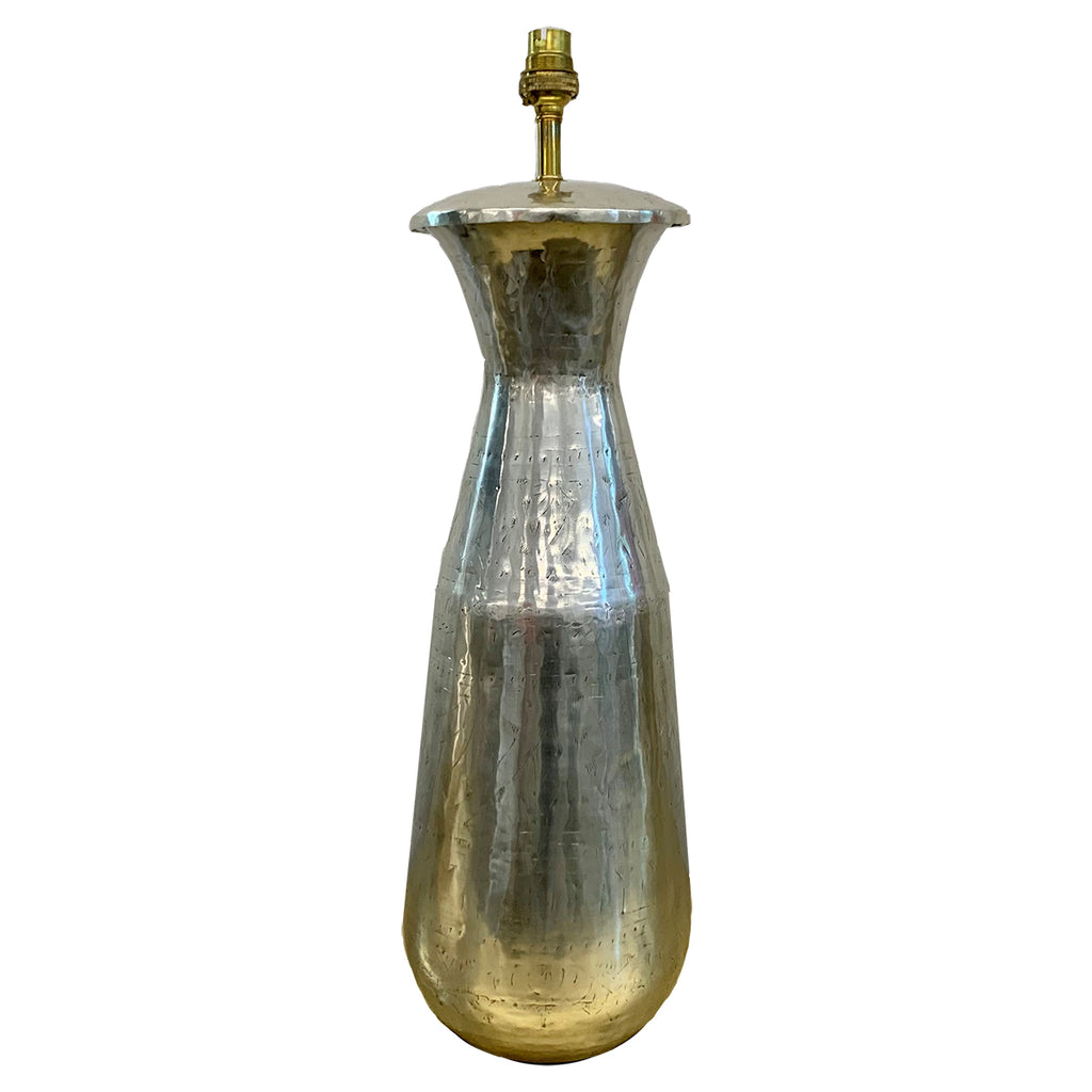 Tall Lamp Base - Silver - Brass