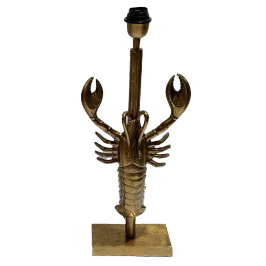 Lobster Lamp Base - Antique Gold