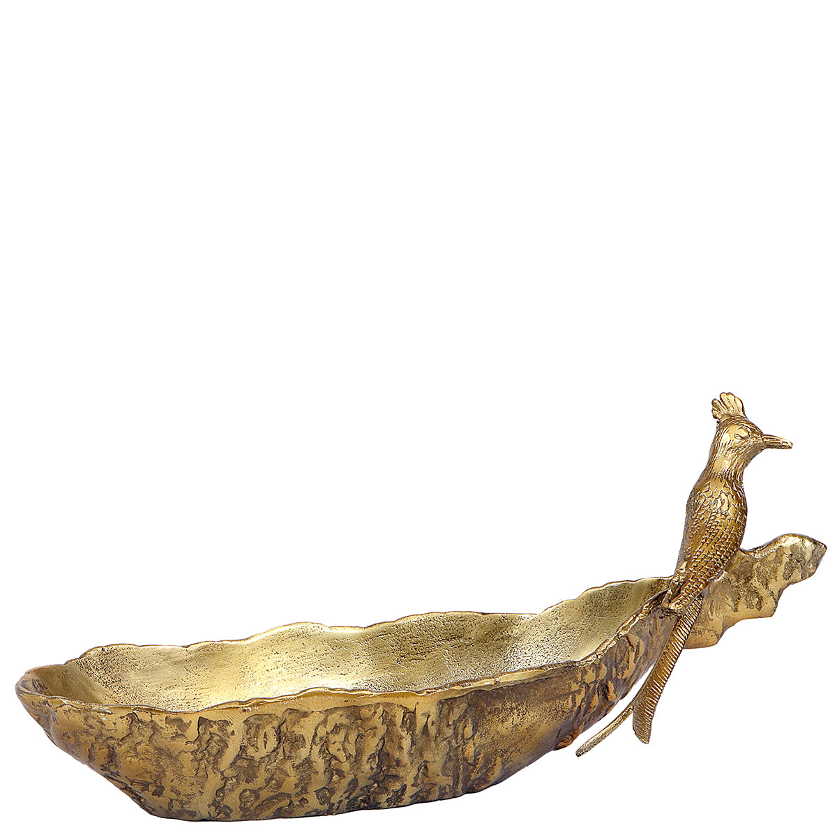 Platter with Bird - Raw Antique Gold