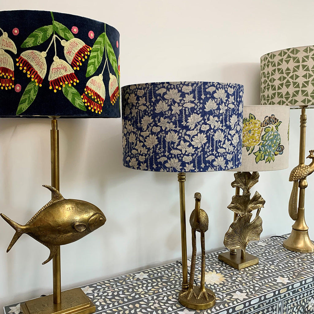 Embroidered floral lamp shades