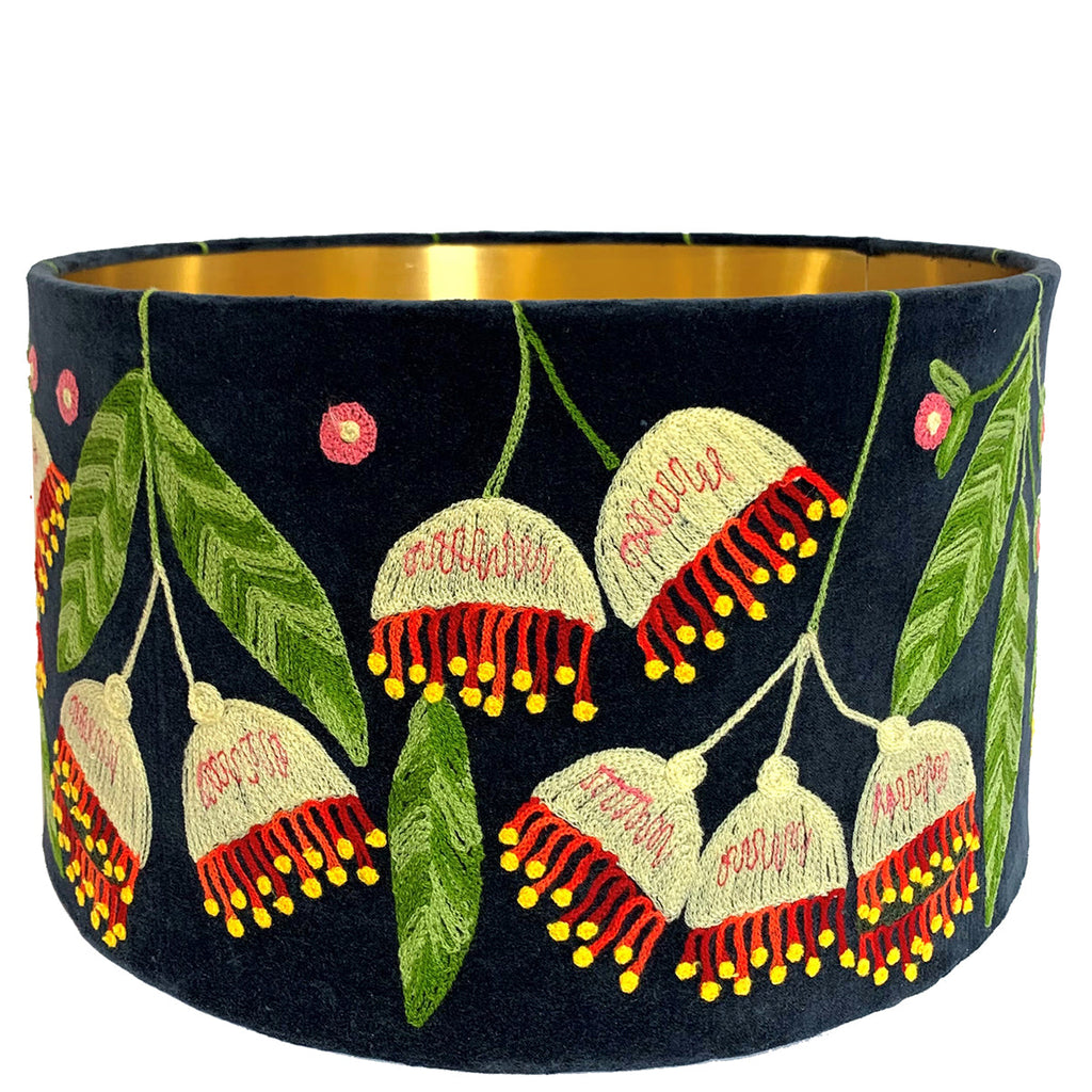 Embroidered floral lamp shades