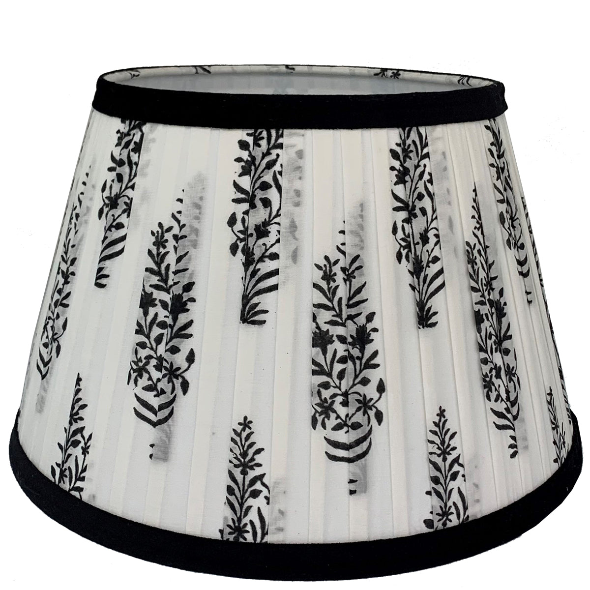 Tapered lampshade | Black Block printed