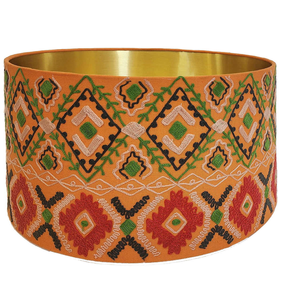 Drum Shade - Tribal Diamonds - Orange Multi