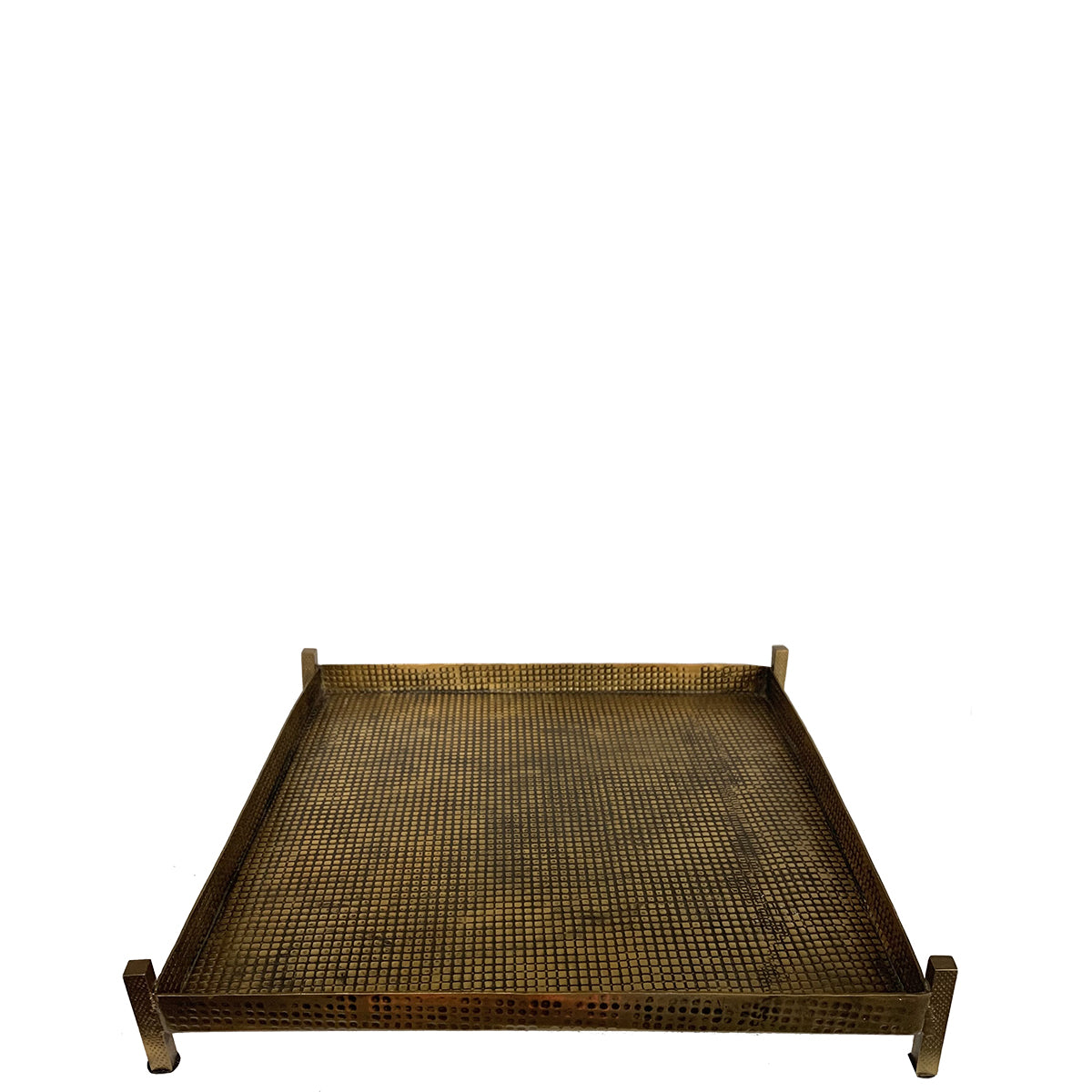 Square Tray with Legs - Medium - Antique Gold